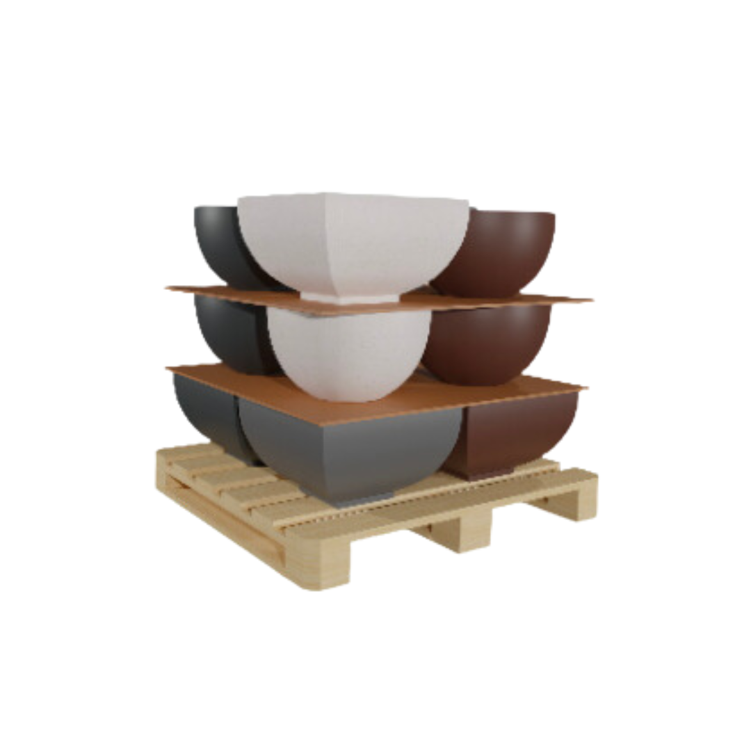 Round and Square Bowl Planters Pallet